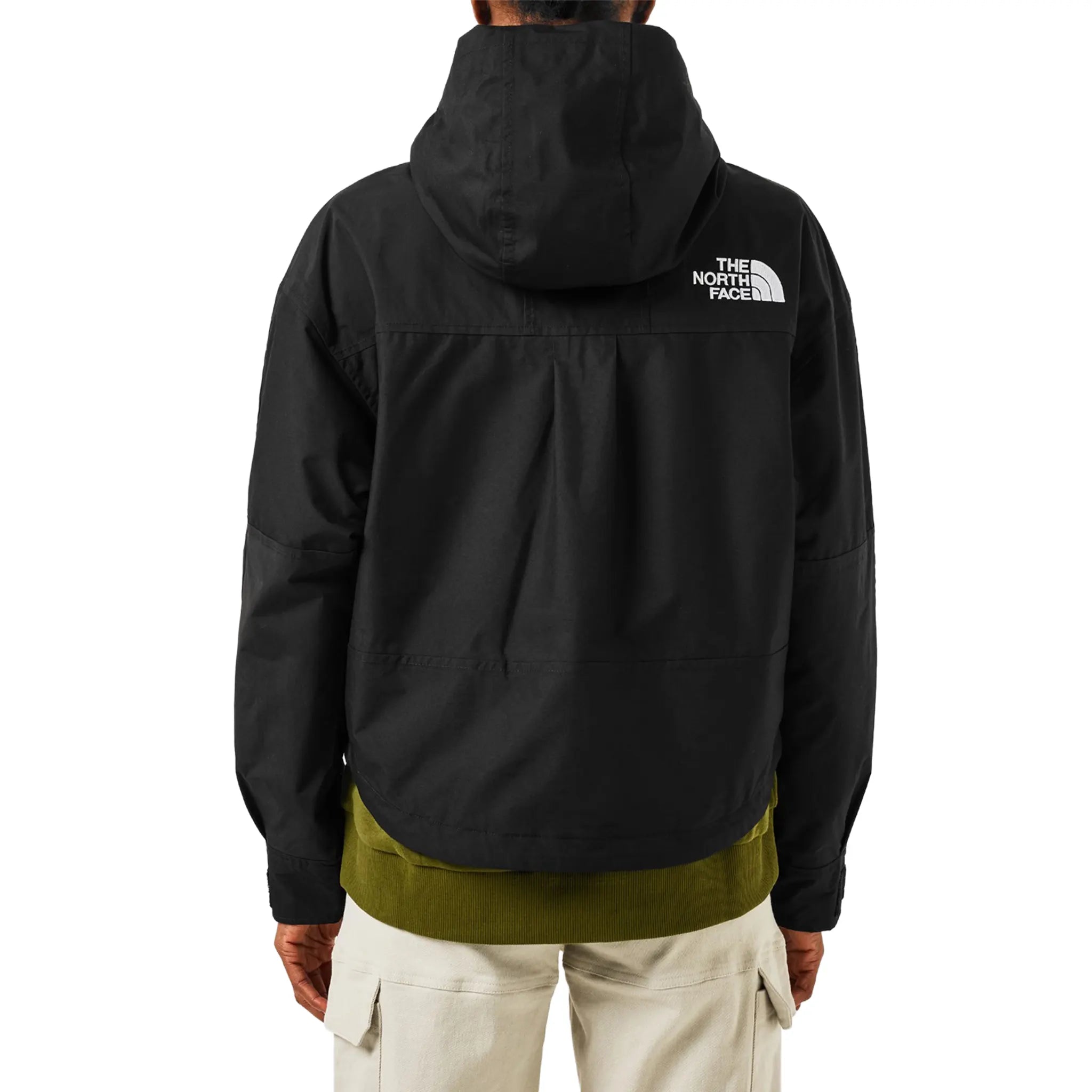 Model Back View of The North Face Mountain Short Black Jacket